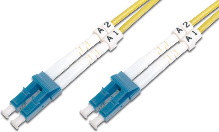 Produktbild Digitus LWL Patchkabel LC/LC 09/125µm Singelmode Duplex Halogenfrei mit Messprotokoll gelb 3m (3 m)