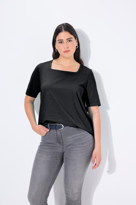 Actual product image Ulla Popken Essential Square Neck Stretch Tee (62)