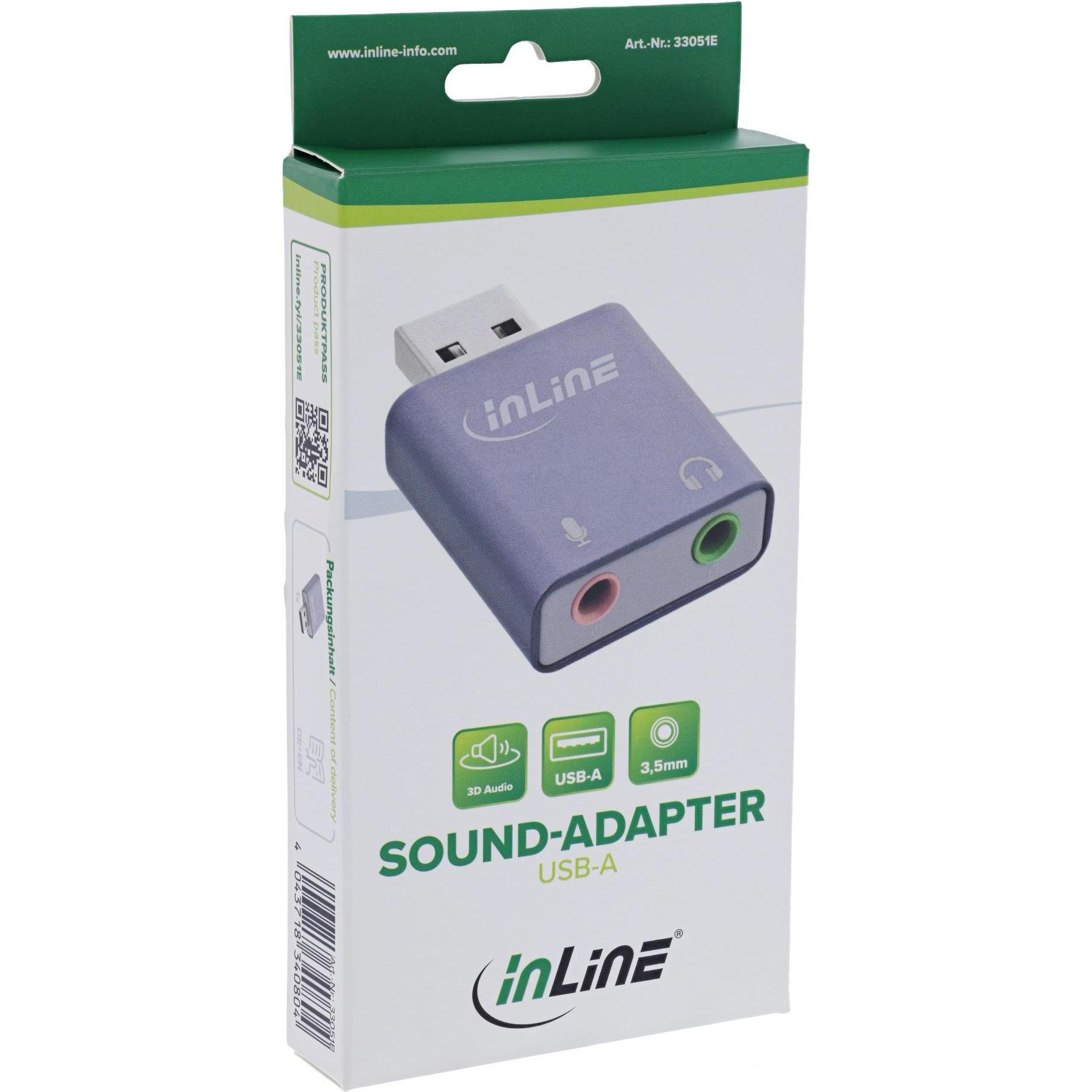 Thumbnail - InLine USB Audio Soundadapter (USB), Soundkarte, Grau