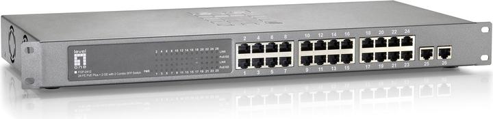 Actual product image LevelOne FGP-2412, 24 FE PoE Plus + 2 GE with 2 Combo SFP Switch (24 ports)