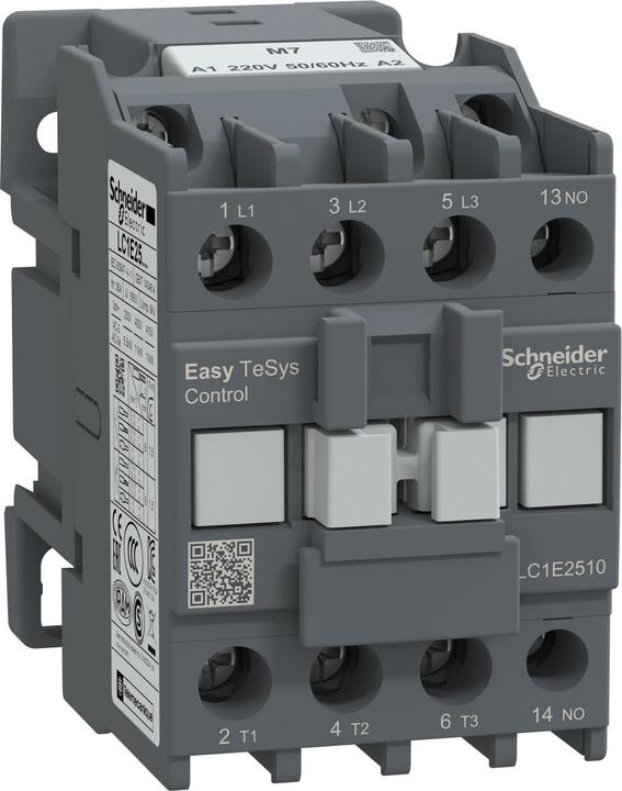Actual product image Schneider Easy TeSys contactor 3P 25A 1NO 220V AC 50/60Hz LC1E2510M7