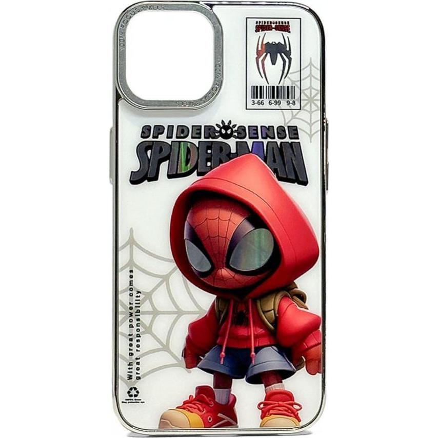 iLike Custodia in silicone per iPhone 14 PC Spider Sense (Apple iPhone 14), Cover smartphone, Bianco