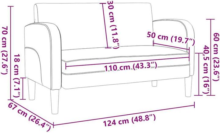 Produktbild vidaXL Zweisitzer-Sofa (2-Sitzer)