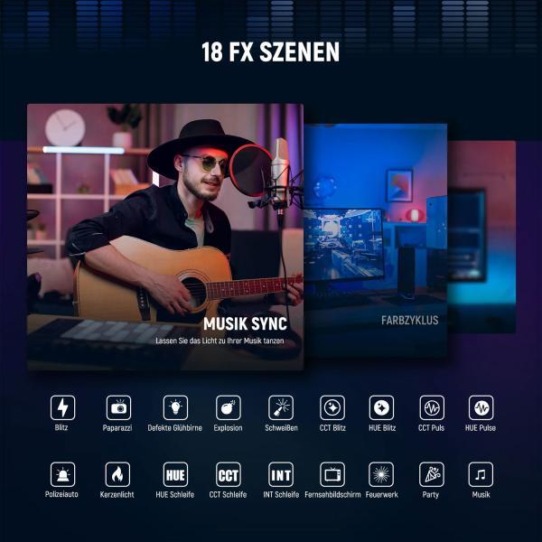 Actual product image Neewer Streaming-Leuchte GL1C mit Tischhalterung und Tuch (Video light)