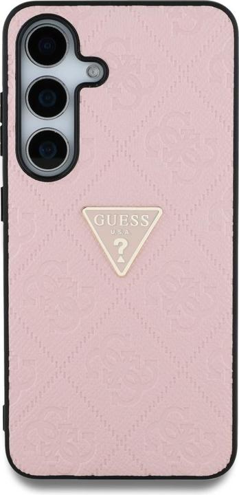 Produktbild Guess Hot Stamp 4G Pattern Triangle Metal Logo Case for Samsung Galaxy S25 - Pink (Samsung Galaxy S25)