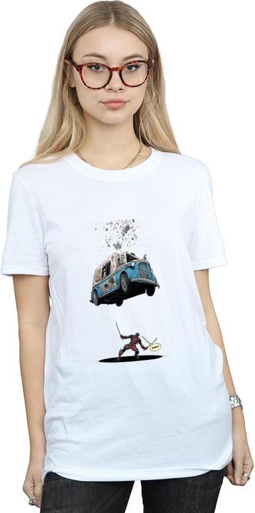 Actual product image Womens/Ladies Deadpool Ice Cream Cotton Boyfriend T-Shirt (3XL)