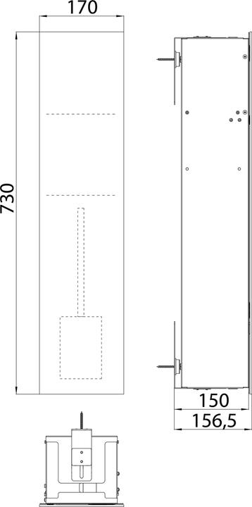 Produktbild Emco asis pure WC-Modul, Unterputzmontage, Türanschlag rechts, durchgehende Glasfront, 730x170mm, mit