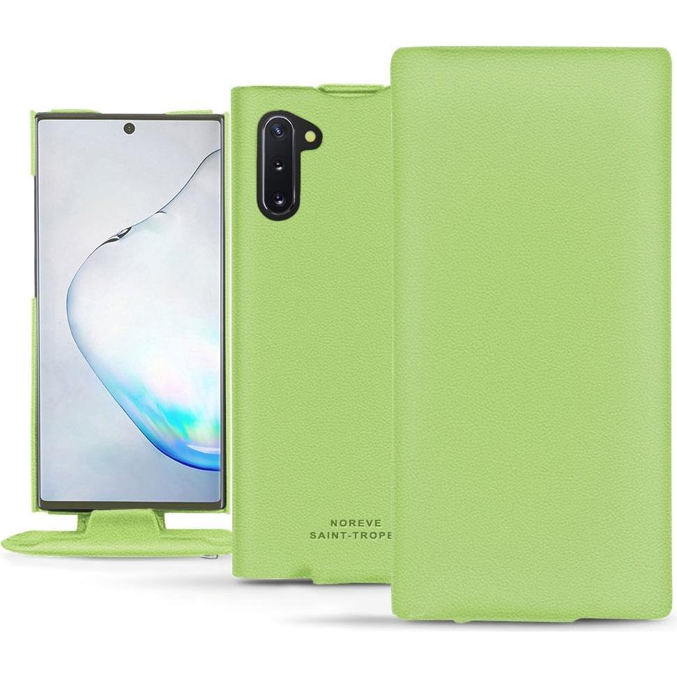 Noreve Lederschutzhülle vertikal (Samsung Galaxy Note 10), Smartphone Hülle, Grün