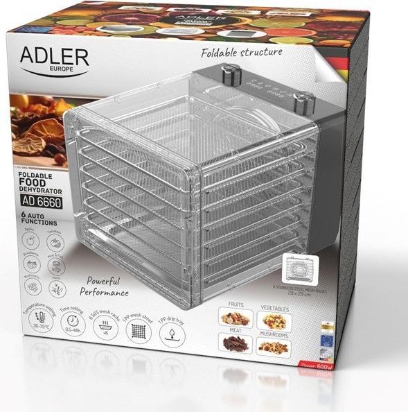 Produktbild Adler Andere kleine Haushaltsgeräte | Dörrgerät | AD 6660 | Leistung 600 W | Anzahl der Schalen 6