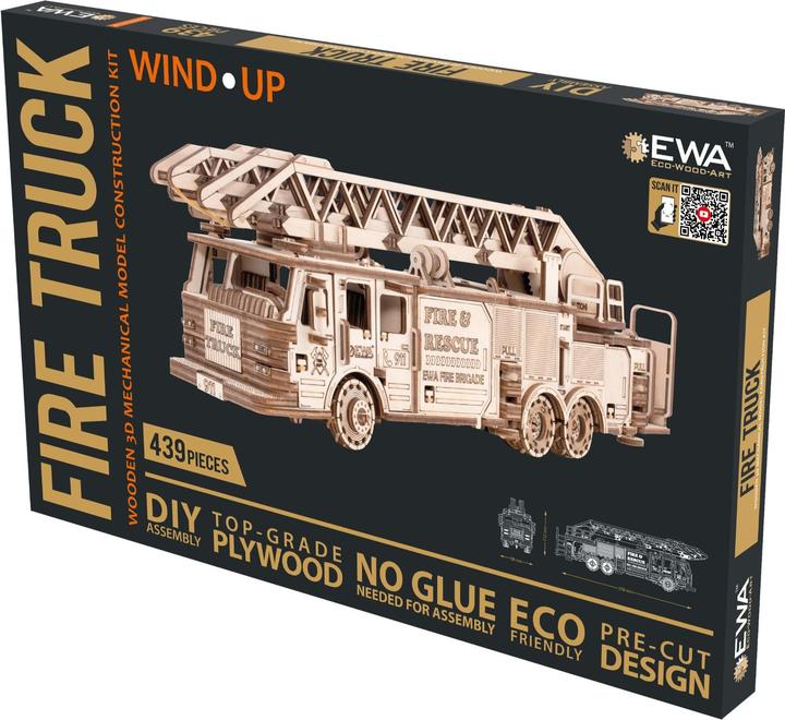 Image du produit Eco Wood Art Camion de pompiers - Kit de construction en bois 3D