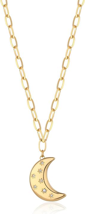 Sagapo S'AgapÃµ - Gold Plated Moon Necklace with Stellar Crystals SSE05