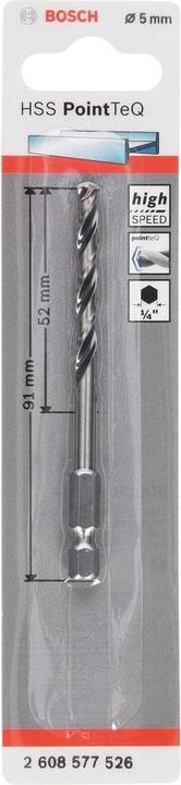Immagine prodotto Bosch Professional Zubehör Punta esagonale HSS PointTeQ da 5,0 mm (5 mm)