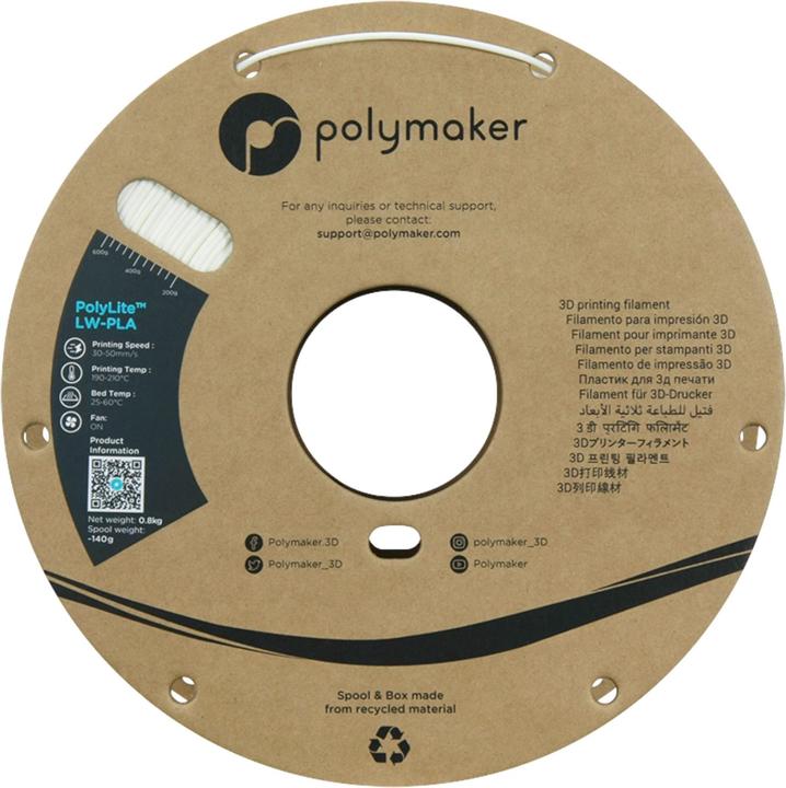 Produktbild Polymaker PolyLite LW-PLA (PLA, 1.75 mm, 800 g)