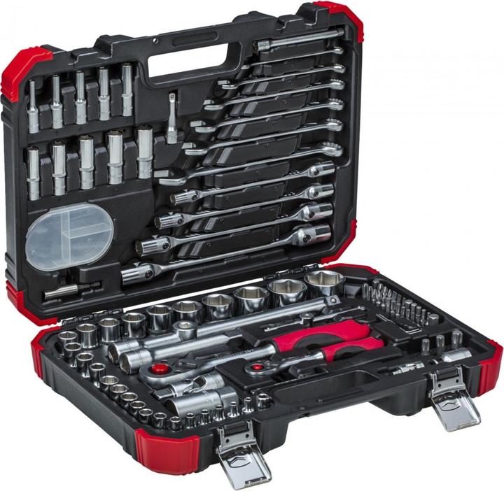 Actual product image Gedore Red red Socket spanner set, 92-piece, With reversible ratchets, ratchets, socket spanner and bit set