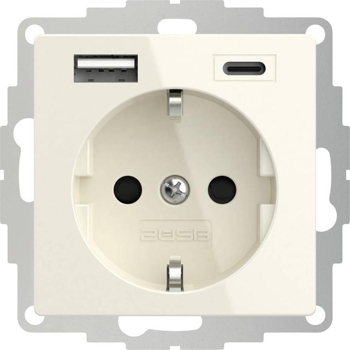 2USB 2U-449535 Socket outlet with earthing contact and USB charging output, increased contact