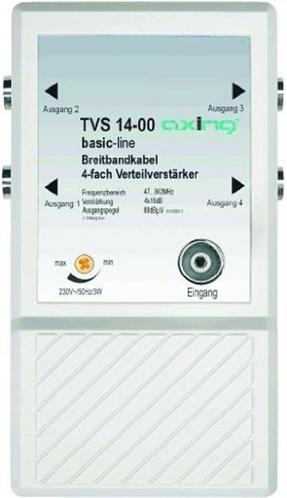 Produktbild Axing CATV-Verteilverstärker TVS 14-00 4-fach (Originalfernbedienung)