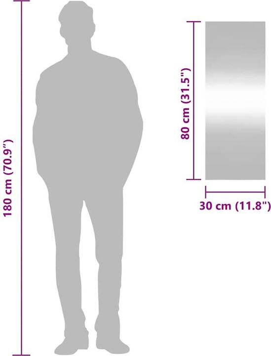 Immagine prodotto vidaXL Wandspiegel (30 x 80 cm)