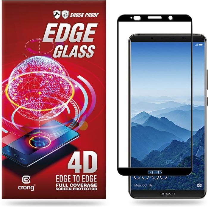 Crong Vetro Edge 4D Full Glue - Vetro temperato a immagine completa Huawei Mate 10 universale (1 Pezzo/i, Mate 10)