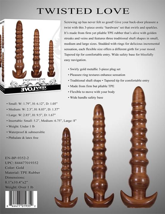 Actual product image Evolved Butt Plug "Twisted Love" Set