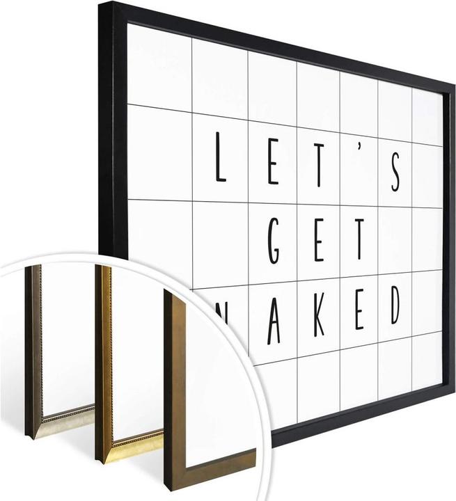 Produktbild Trenddeko mit Raster - Let's get naked (80 x 60 cm)