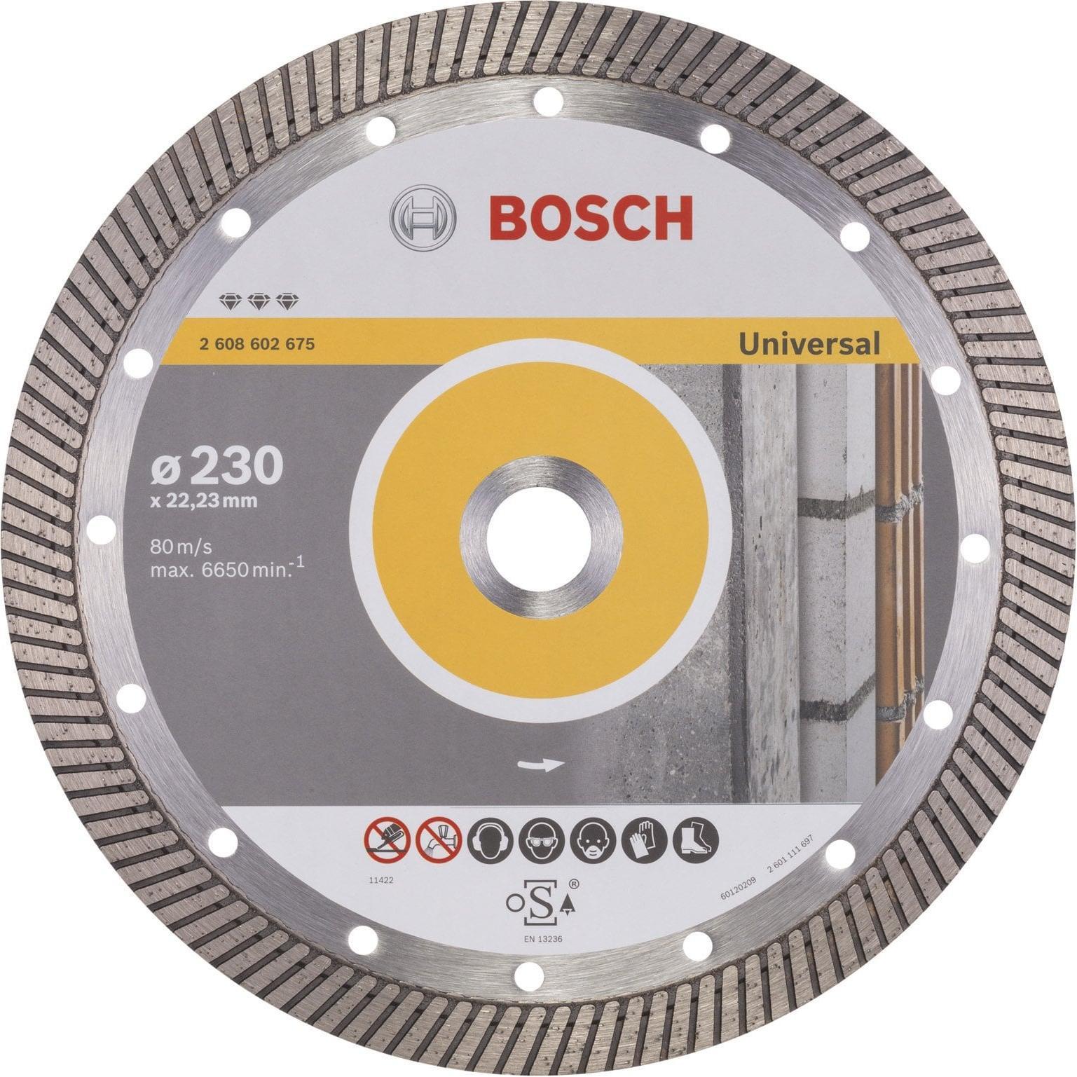 Bosch Professional Zubehör, Lama, Lama diamantata Best for Universal Turbo, 230 x 22,23 x 2,5 x 15 mm