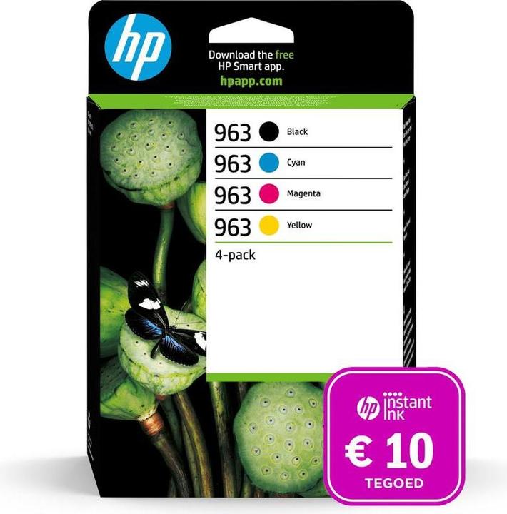 HP 963 - Inktcartridge kleur en zwart + Instant Ink tegoed