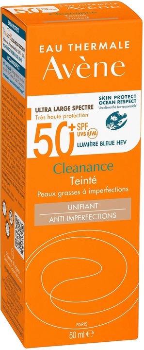 Image du produit Avène Cleanance solaire teinté (Crème solaire visage, SPF 50+, 50 ml, 70 g)