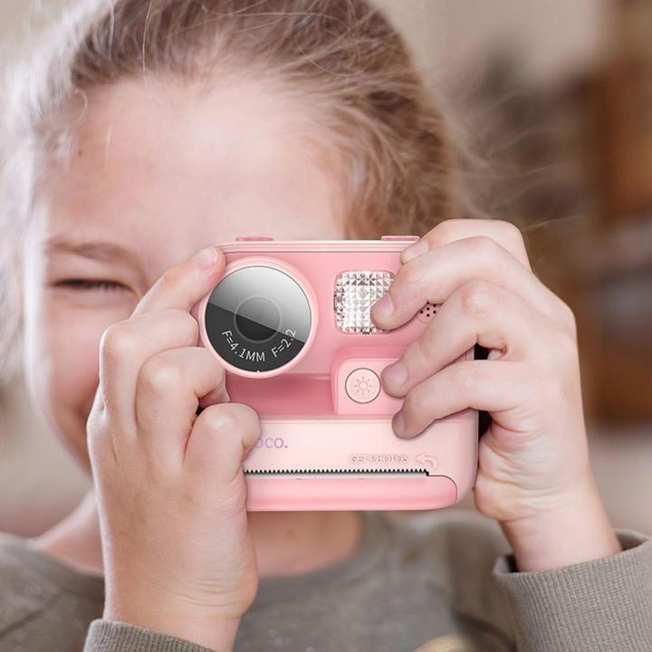 Productafbeelding Hoco Headphone with microphone digital kids camera with printer DV200 pink