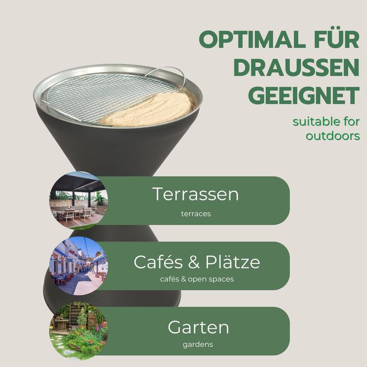 Actual product image Novaliv 3x Standaschenbecher für draussen 60cm hoch 40cm Ø inklusive 3x Beutel Sand Standaschenbecher