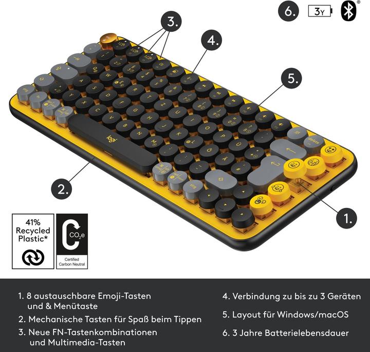 Actual product image Logitech POP Keys (CH, Wireless)