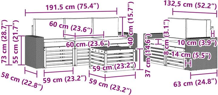 Produktbild vidaXL Outdoor-Sofa