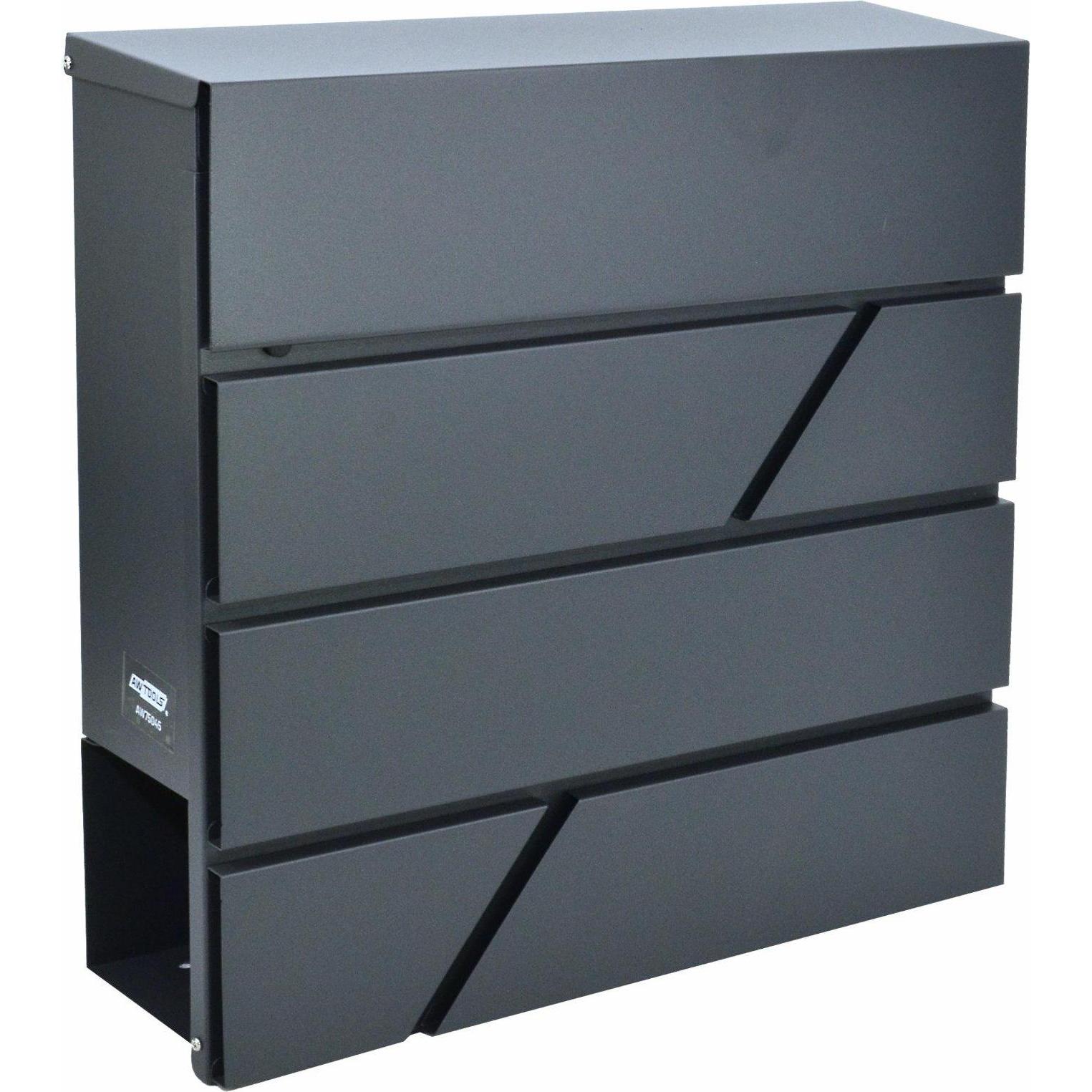 Awtools, Bucalettere, Anthrazitfarbener Briefkasten 45, 370 x 370 x 105 mm