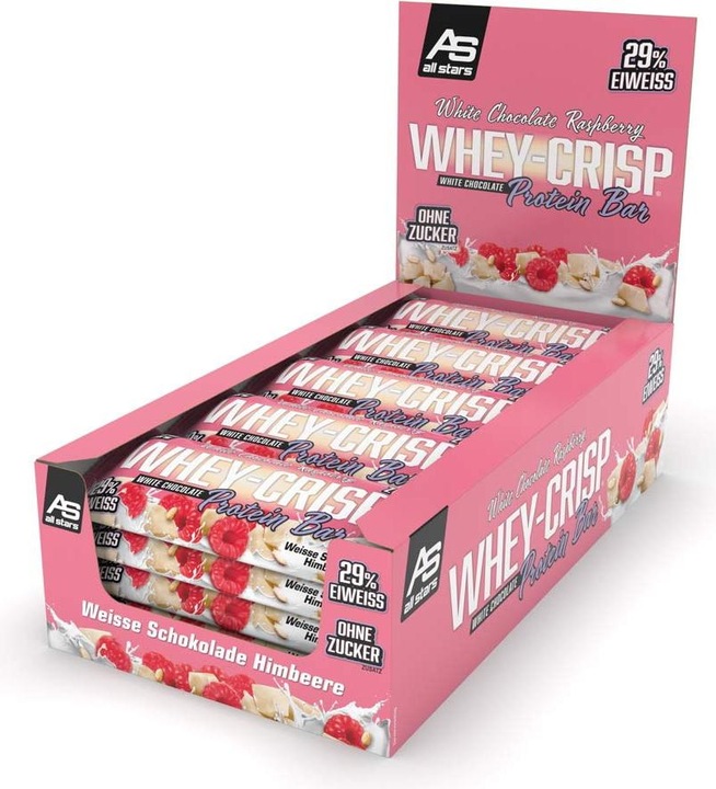Actual product image All Stars Whey Crisp Protein Bar (25 x 50g) (White chocolate - raspberry, 25 pcs., 50 g)