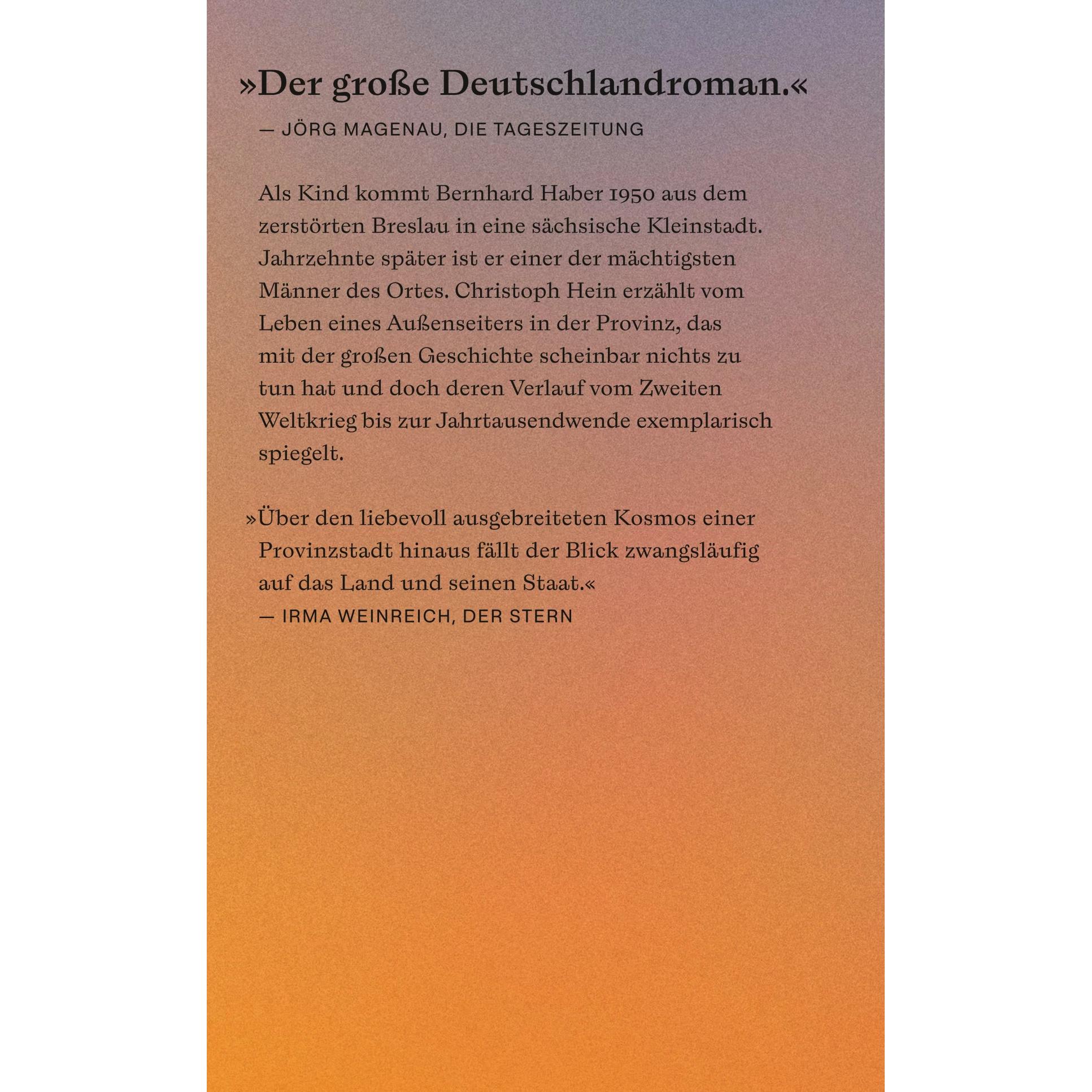 Landnahme, Belletristik von Christoph Hein