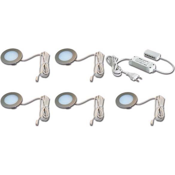 Hera, Wandleuchte + Deckenleuchte, 5er-Set LED-Einbauleuchte