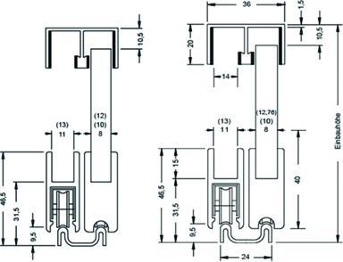 Actual product image Vitris ROBUSTUS Doppellaufschiene E6/C31, 5m