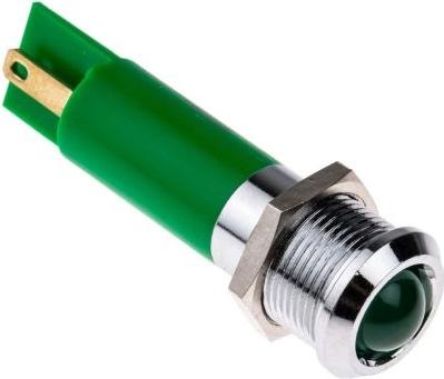 Produktbild Rs Pro LED erhaben 12mm chrom 24Vac/dc grün