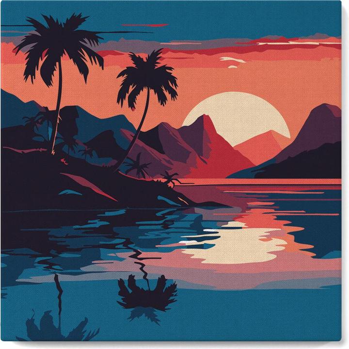Immagine prodotto Figured'Art Mini Kit da Dipingere con i Numeri con Cornice - Il Mare e il Tramonto