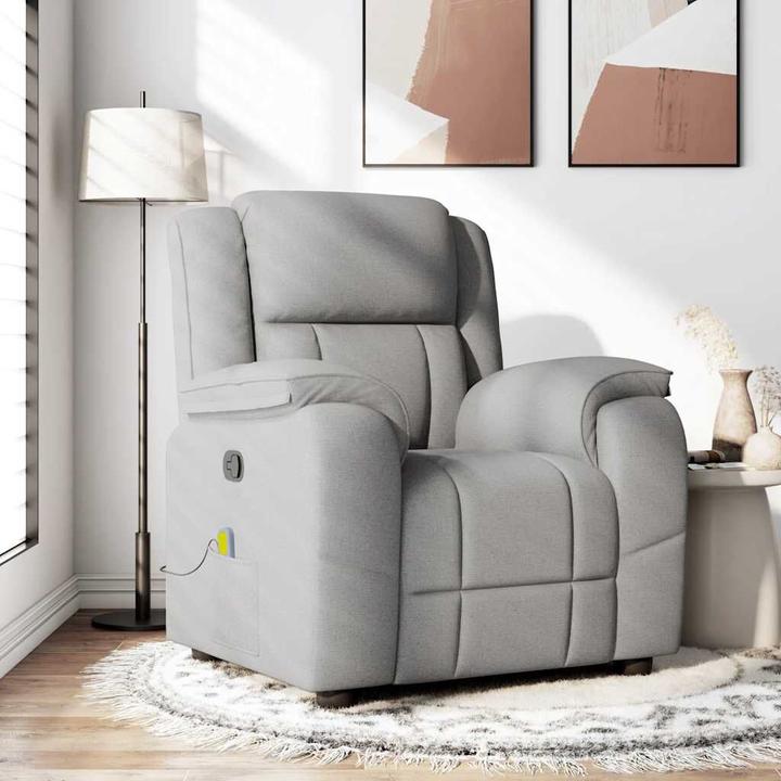 Immagine prodotto VidaXL Poltrona massaggiante in tessuto cloud grey poltrona TV massaggiante