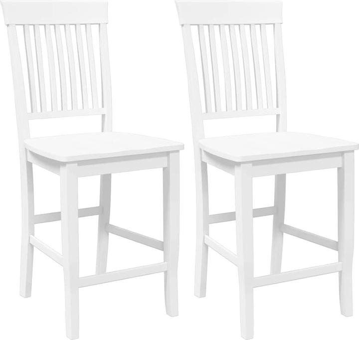 Image du produit VidaXL Tabouret de bar 2 pcs. Blanc Bois massif Hévéa