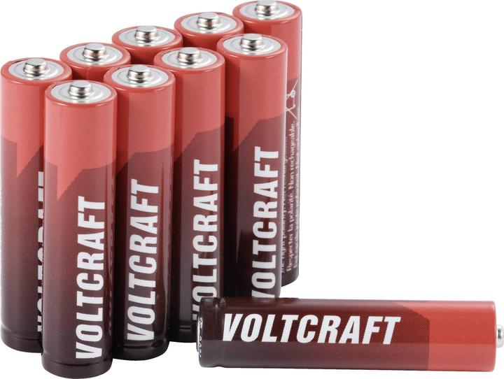 Voltcraft Industrial LR03 Micro (AAA)-Batterie Alkali-Mangan 1350 mAh 1.5 V 10 S (10 Stk., AAA, 1350 mAh)