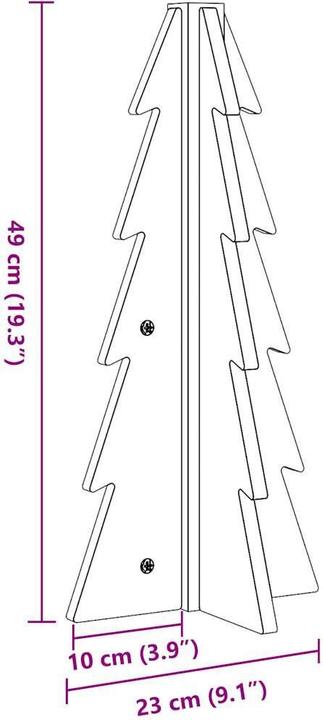 Image du produit vidaXL Arbre de Noël en bois Sapin de décoration Arbre en bois 49cm Pin massif
