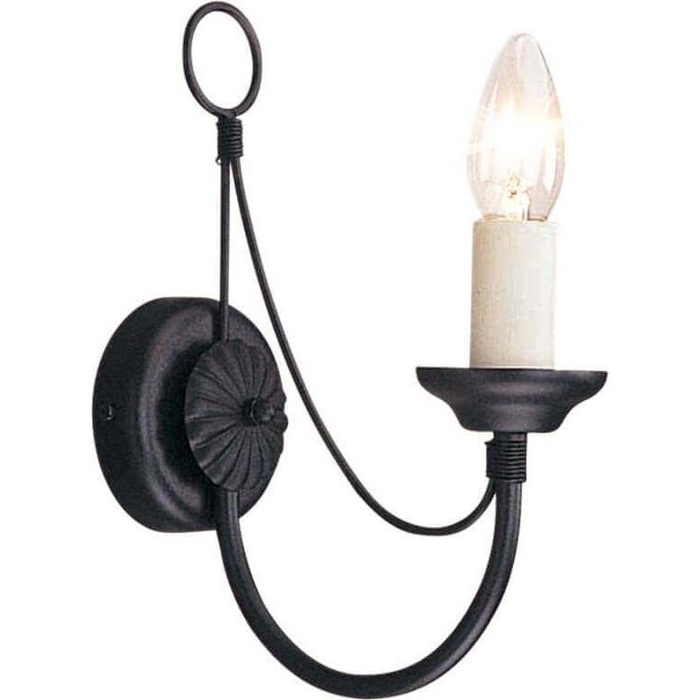 Elstead Lighting, Wandleuchte + Deckenleuchte, Carisbrooke Wandleuchte E14 Schwarz, Made in UK (E14)