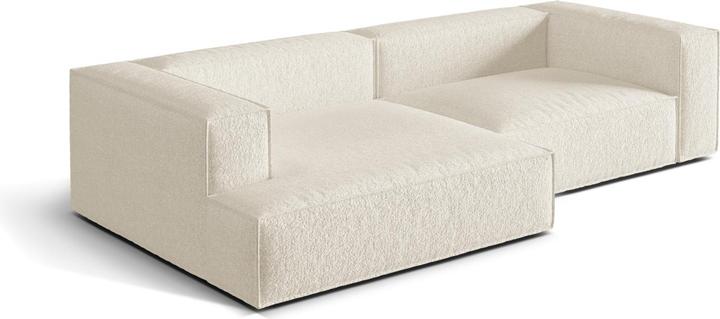Image du produit Micadoni Bouclé Canapé D'Angle Gauche Modulaire, "Nuria", 4 Places, Ivoire, 147x292x72 Fabriqué en Europe (Canapé d’angle)