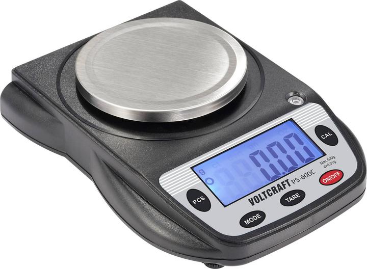 Actual product image Voltcraft PS-600C Precision scale Weighing capacity (max.) 600g Readability 0.01g battery-operated Sch
