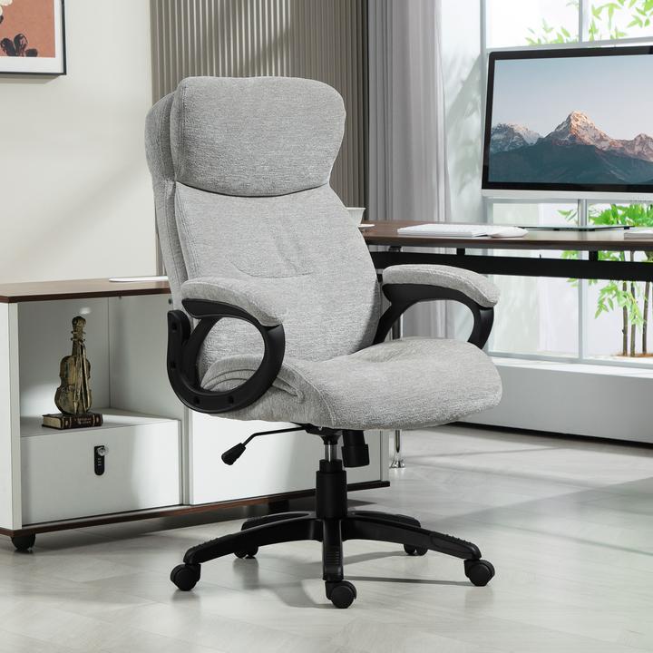 Produktbild Homcom Bürostuhl Polyester, Schaumstoff Hellgrau