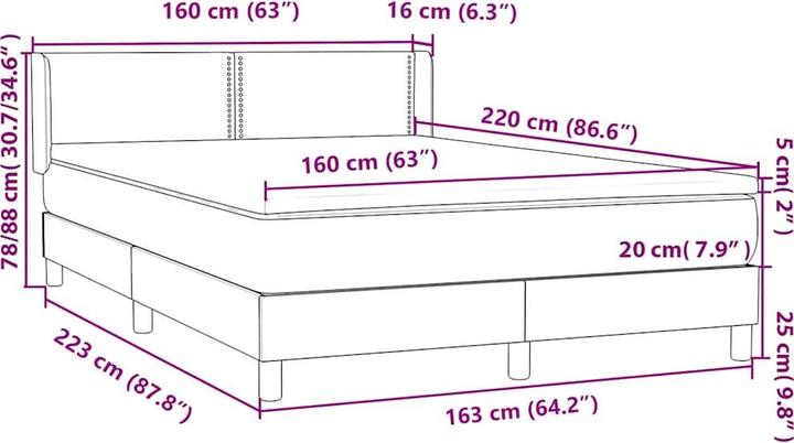 Produktbild vidaXL Boxspringbett (160 x 220 cm)