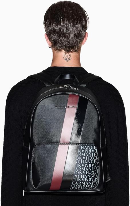 Actual product image Armani Exchange Essential Dylan Logo Print Backpack