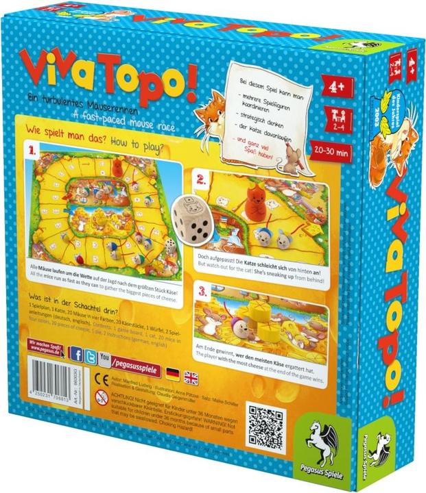 Produktbild Pegasus Viva Topo! Kinderspiel des Jahres 2003 (Deutsch, 2 - 4 Spieler)