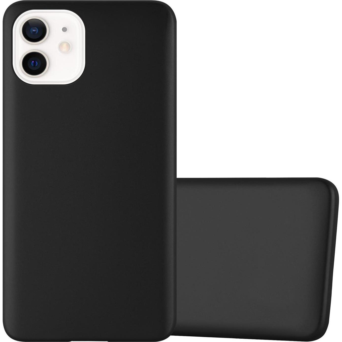 Cadorabo TPU Matt Metallic Cover (Apple iPhone 12 mini), Smartphone Hülle, Schwarz